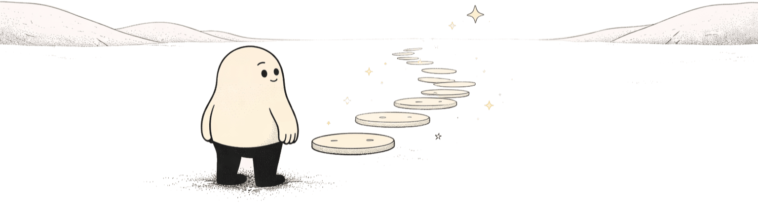 Character in a quiet moment of recognition — pausing, looking inward. The shift from understanding to feeling. Wide horizontal scene.